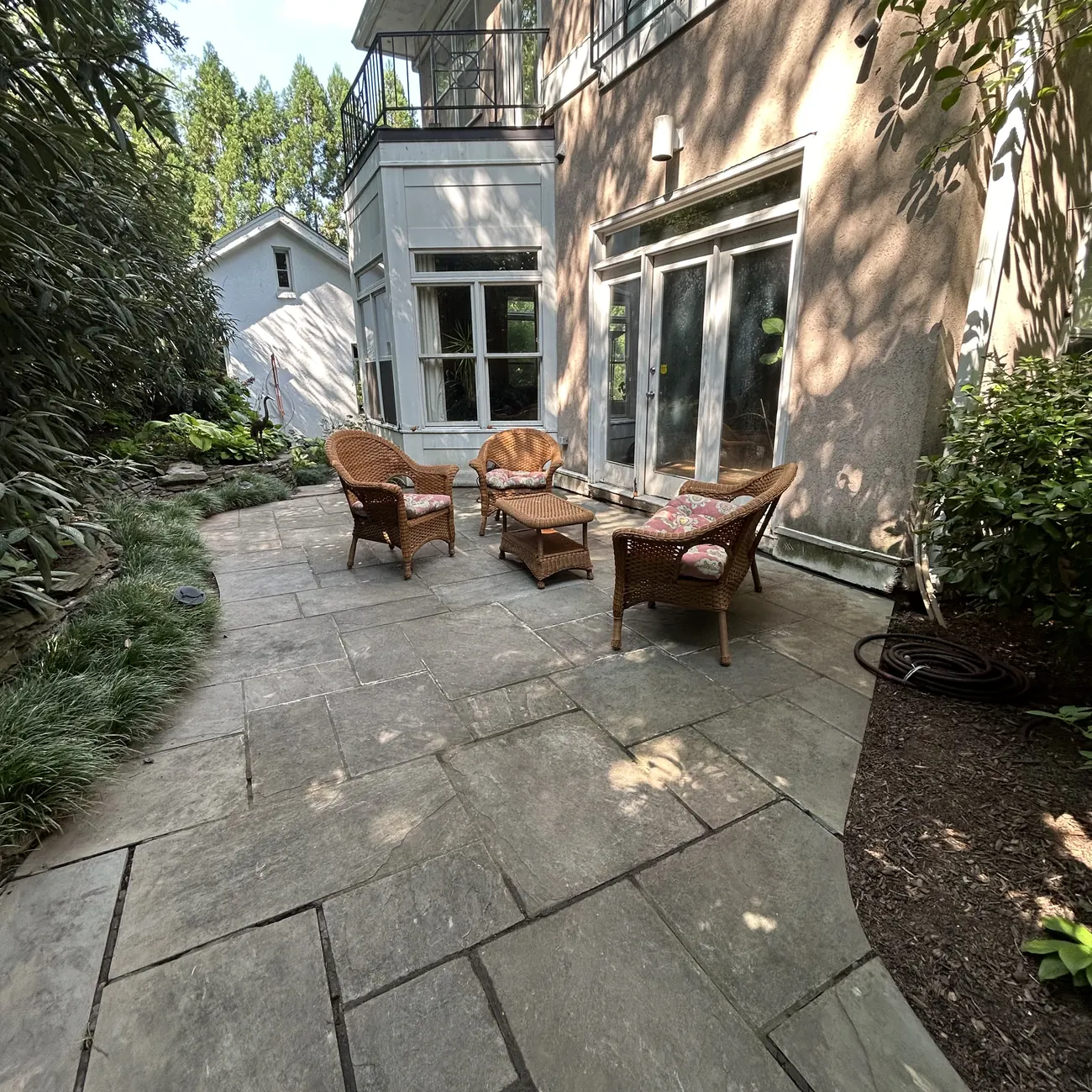 After: Flagstone patio, pressure washed